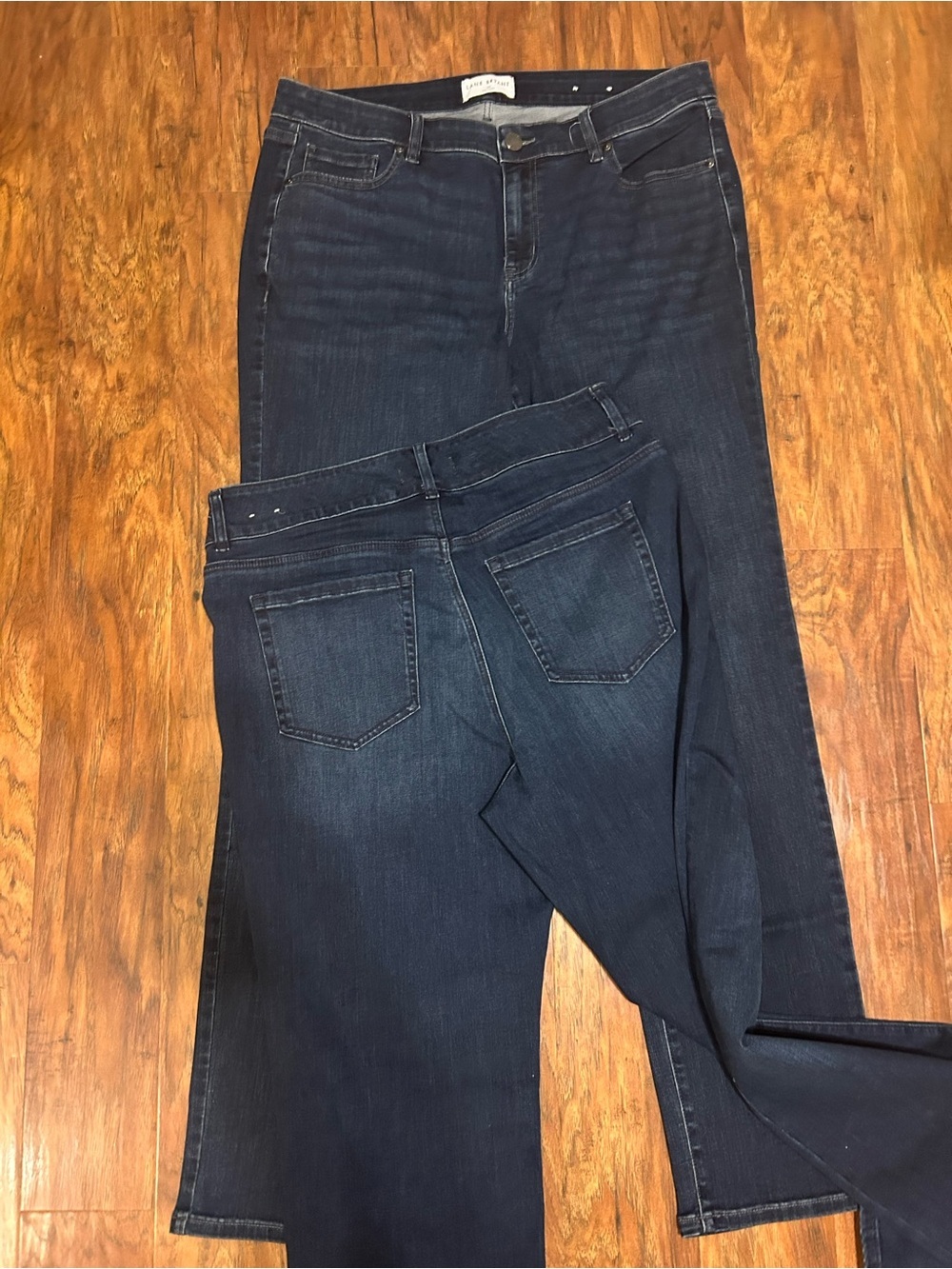 Lane Bryant Dark Blue Straight-Leg Jeans - Classic Denim Pair of Two Size 18L - Picture 8 of 9